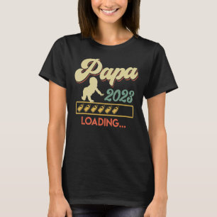 Mens Vintage Papa Loading 2023 Expectant Father Da T-Shirt