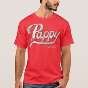 Mens Vintage Pappy Grandpa Est, 2021, Grandfather T-Shirt