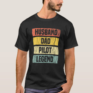 Mens Vintage Pilot Dad Husband Aviation Airplane F T-Shirt