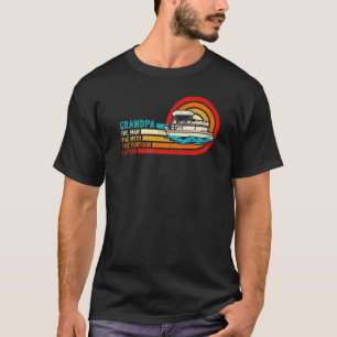 Mens Vintage Pontoon Boat Grandpa Pontoon Captain T-Shirt