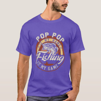 Mens Vintage Pop Pop is My Name Fishing Game Gift  T-Shirt