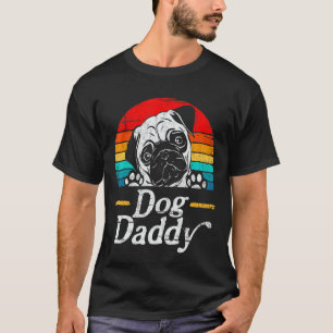 Mens Vintage Pug Dog Daddy Dog Dad Father's Day T-Shirt