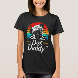 Mens Vintage Pug Dog Daddy Dog Dad Father's Day T-Shirt