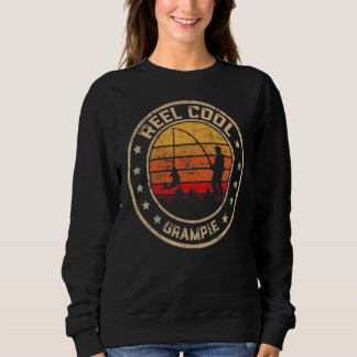 Mens Vintage Reel Cool Grampie Fish Fishing Funny  Sweatshirt