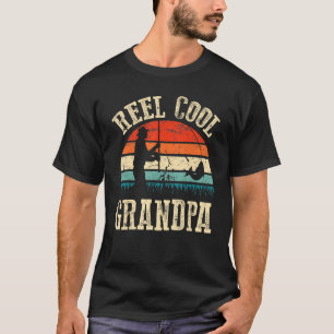 Mens Vintage Reel Cool Grandpa Fish Fishing Father T-Shirt