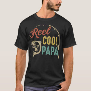Mens Vintage Reel Cool Papa Graphic - Retro Papa F T-Shirt