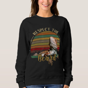 Mens Vintage Respect The Beard Bearded Dragon Liza Sweatshirt