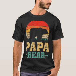 Mens Vintage Retro Bear Animal Papa Bear Father' T-Shirt