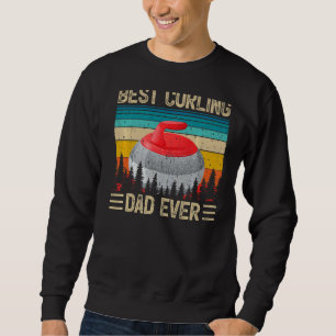 Mens Vintage Retro Best Curling Dad Ever Father's Sweatshirt