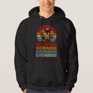 Mens Vintage Retro Best Dachshund Dad Ever Fathers Hoodie