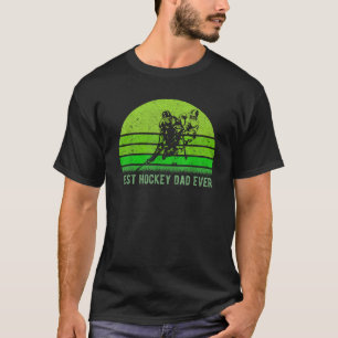 Mens Vintage Retro Best Hockey Dad Ever Funny Dad T-Shirt