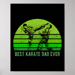 Mens Vintage Retro Best Karate Dad Ever Funny Dadf Poster
