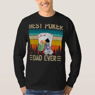 Mens Vintage Retro Best Poker Dad Ever Father's D T-Shirt