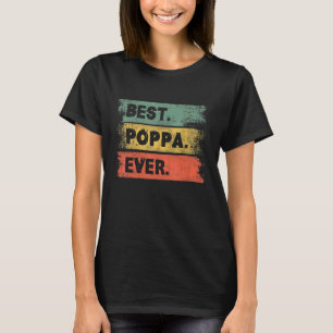 Mens Vintage Retro Best Poppa Ever Men Father's D T-Shirt
