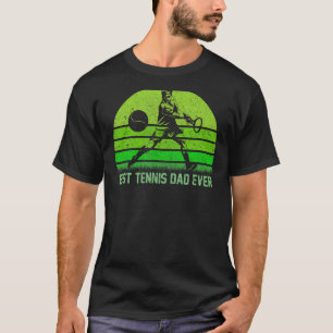Mens Vintage Retro Best Tennis Dad Ever Funny Fath T-Shirt