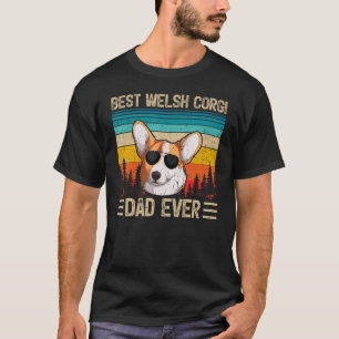 Mens Vintage Retro Best Welsh Corgi Dad Ever Fath T-Shirt