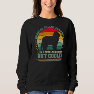 Mens  Vintage Retro Dog Bearded Collie Grandpa Fat Sweatshirt