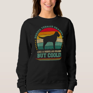 Mens Vintage Retro Dog Border Terrier Grandpa Fat Sweatshirt