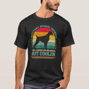 Mens Vintage Retro Dog Brittany Spaniel Grandpa F T-Shirt