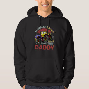 Mens Vintage Retro Monster Truck Daddy Driver Fat Hoodie
