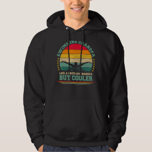 Mens Vintage Retro Swimming Grandpa Father's Day Hoodie