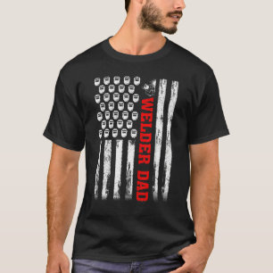 Mens Vintage Retro Welding American Flag Welder Da T-Shirt