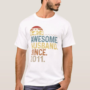 Mens Vintage Rings Wedding Anniversary Awesome Hus T-Shirt