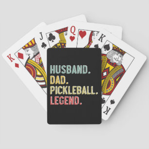 Mens Vintage Shirt Husband Dad Pickleball Legend Playing Cards