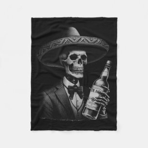 Mens Vintage Skeleton Funny Mexico Dia De Los Fleece Blanket