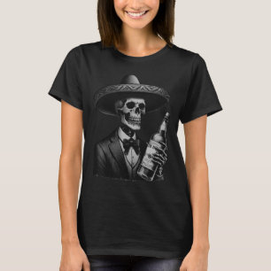 Mens Vintage Skeleton Funny Mexico Dia De Los T-Shirt