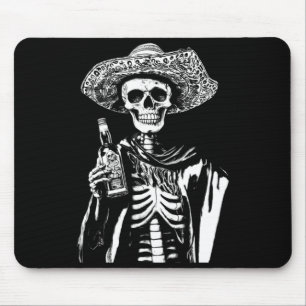 Mens Vintage Skeleton Mexico Dia De Los Muertos Mouse Pad