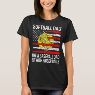 Mens Vintage Softball Dad Like A Baseball Dad US F T-Shirt