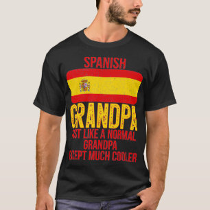 Mens Vintage Spanish Grandpa Spain Flag for Father T-Shirt