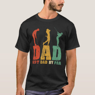 Mens Vintage Style Best Dad By Par Golfer Golf Dad T-Shirt