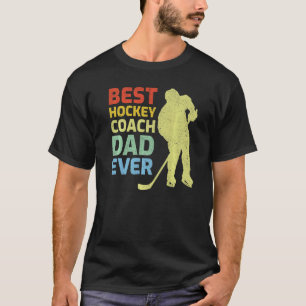 Mens Vintage Style Best Hockey Coach Dad Father's T-Shirt