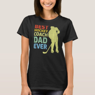 Mens  Vintage Style Best Hockey Coach Dad Father's T-Shirt