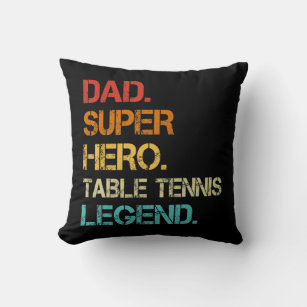 Mens Vintage Style Dad Hero Table Tennis Legend Fa Cushion