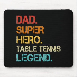 Mens Vintage Style Dad Hero Table Tennis Legend Fa Mouse Pad
