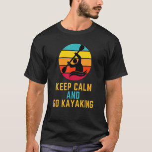Mens Vintage Sunset Keep Calm And Go Kayaking Adve T-Shirt