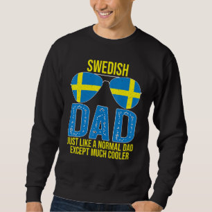 Mens Vintage Swedish Dad Sweden Flag Sunglasses Fa Sweatshirt