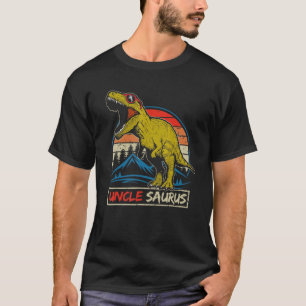 Mens Vintage Uncle Saurus Rex Dinosaur Happy Fathe T-Shirt