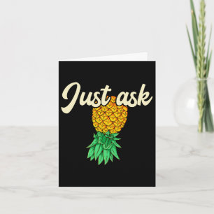 Mens vintage upside down pineapple ask subtle card