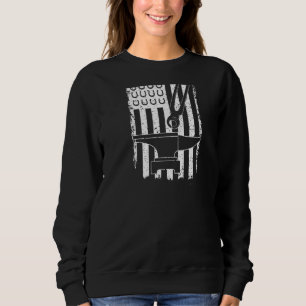 Mens Vintage Us Flag Patriotic American Horseshoe Sweatshirt