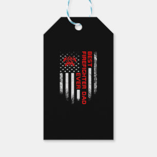 Mens Vintage USA American Flag Best Firefighter Gift Tags