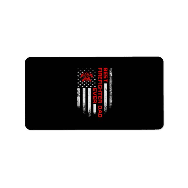 Mens Vintage USA American Flag Best Firefighter Label (Front)