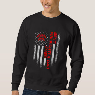 Mens Vintage USA American Flag Best Firefighter Sweatshirt
