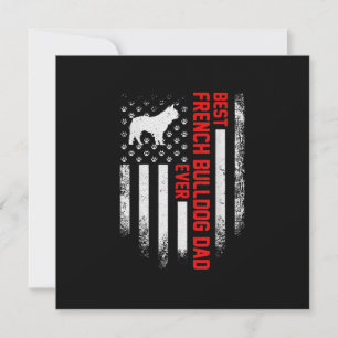 Mens Vintage USA American Flag Best French Bulldog Holiday Card