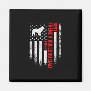 Mens Vintage USA American Flag Best French Bulldog Magnet