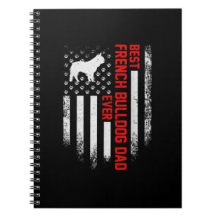 Mens Vintage USA American Flag Best French Bulldog Notebook