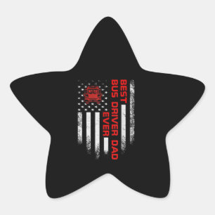 Men's Vintage USA American Flag Best School Star Sticker